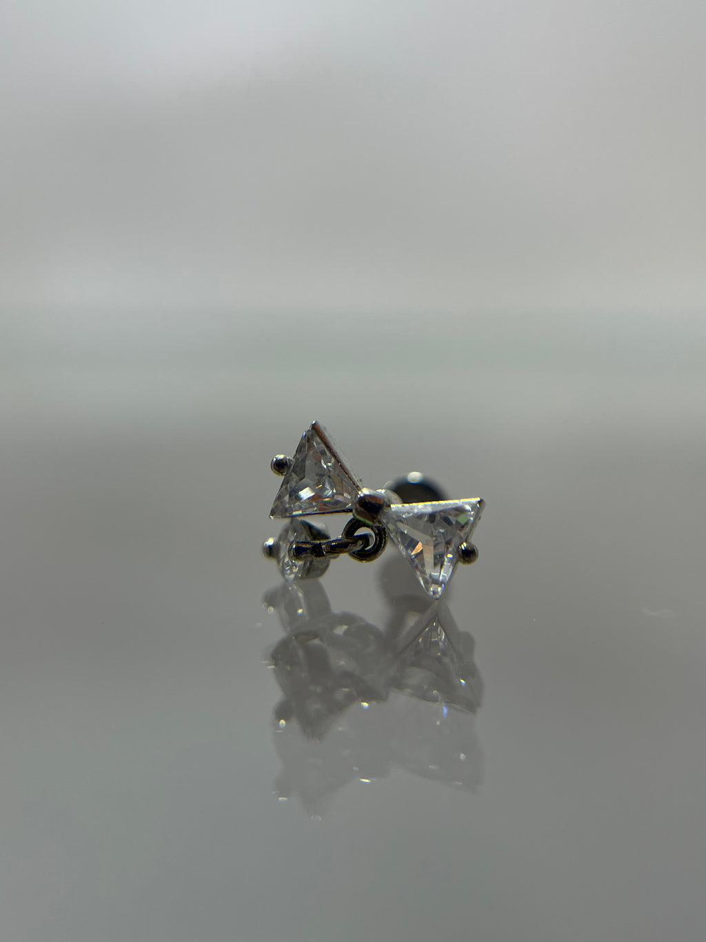 Piercings lazo con diamante colgante (cierre plano)