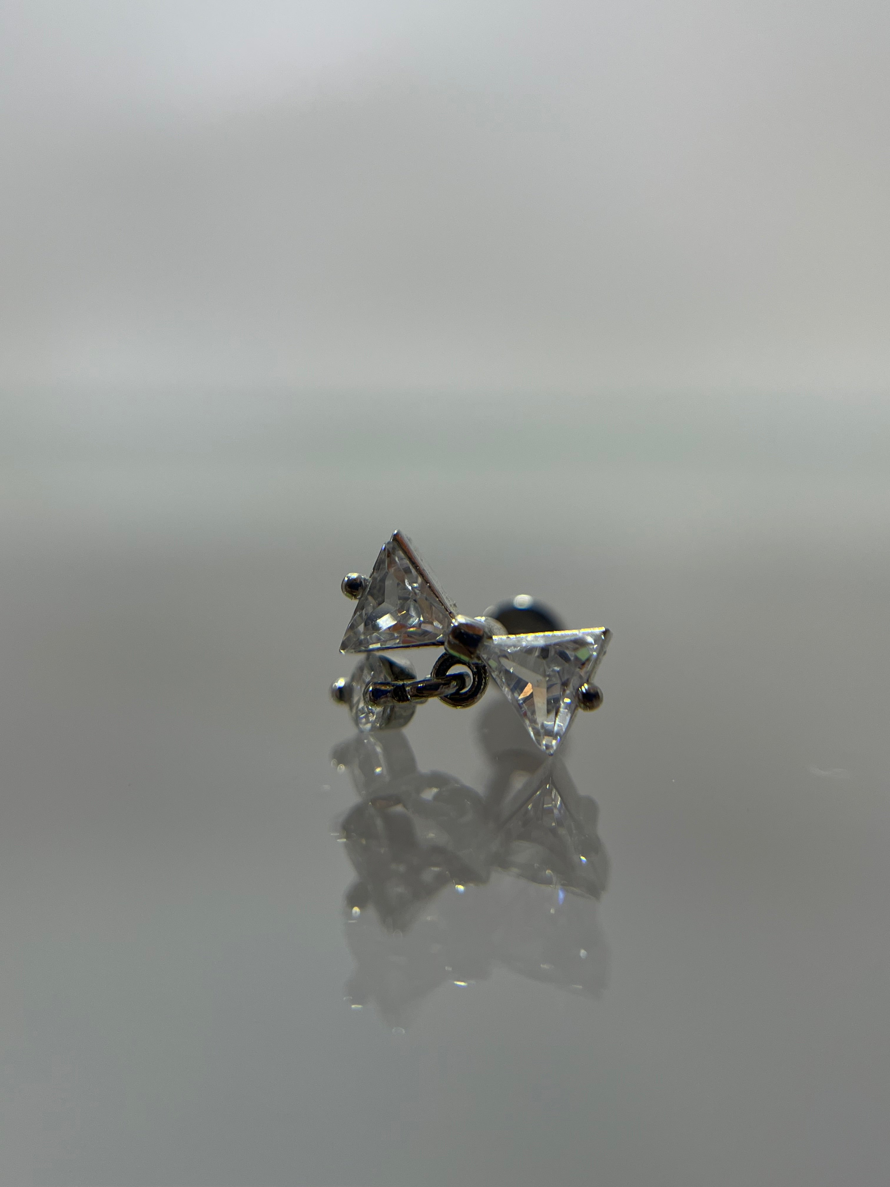 Piercings lazo con diamante colgante (cierre plano)