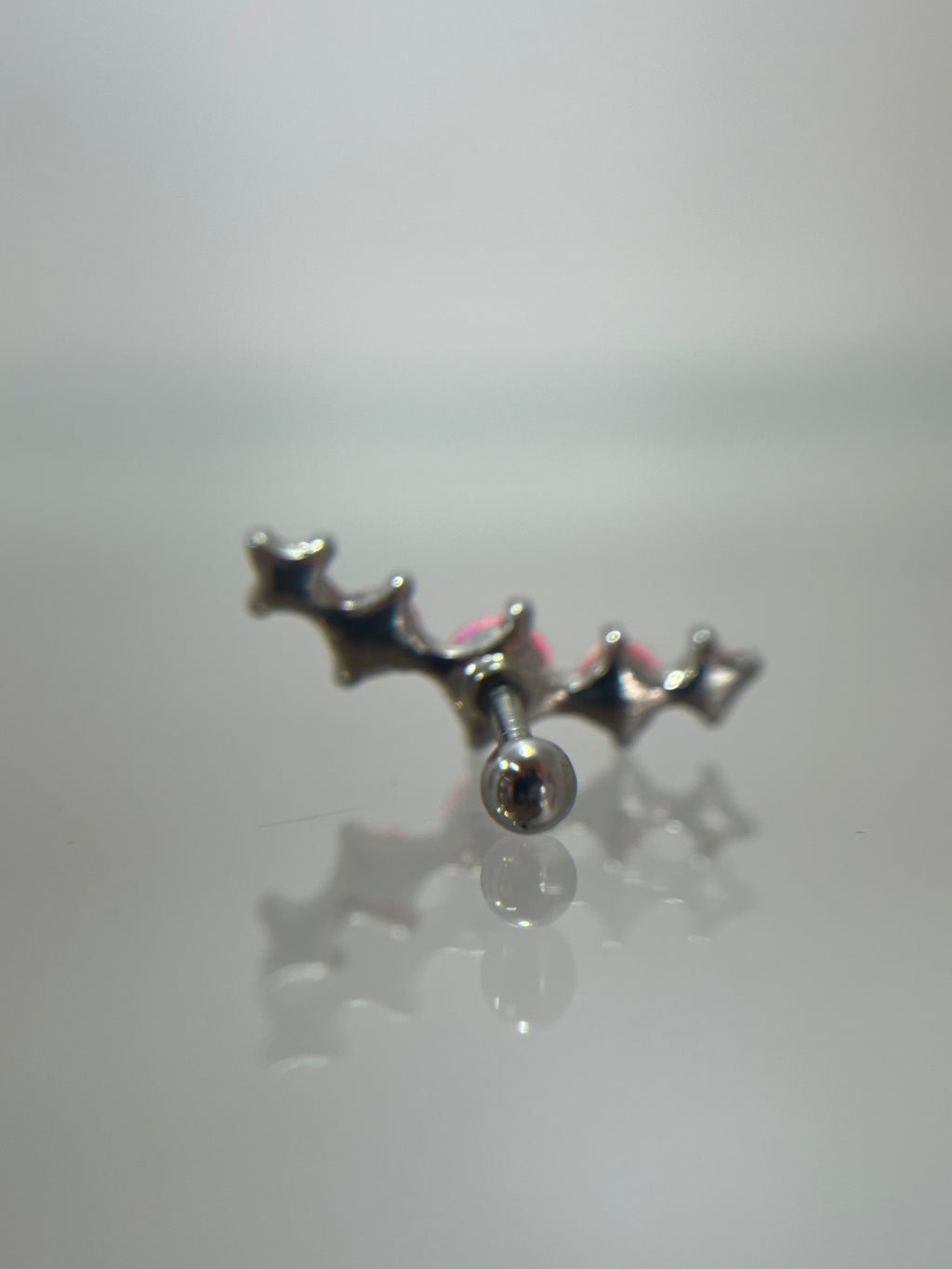 Piercing òpalos acero plateado (cierre bolilla)