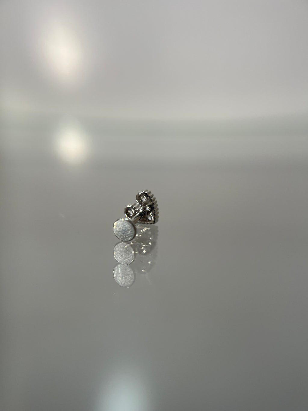 Piercings corazón cristal (cierre plano)