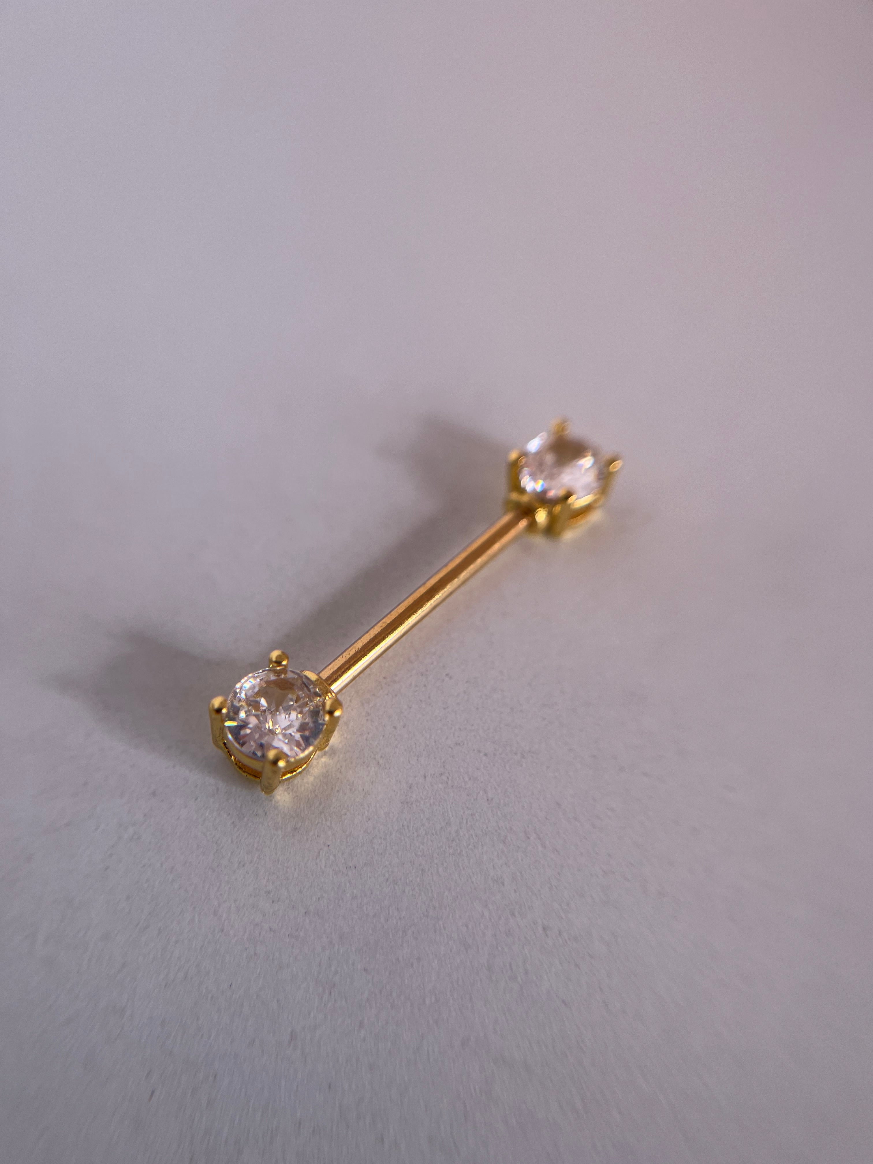 Piercings pezones diamante