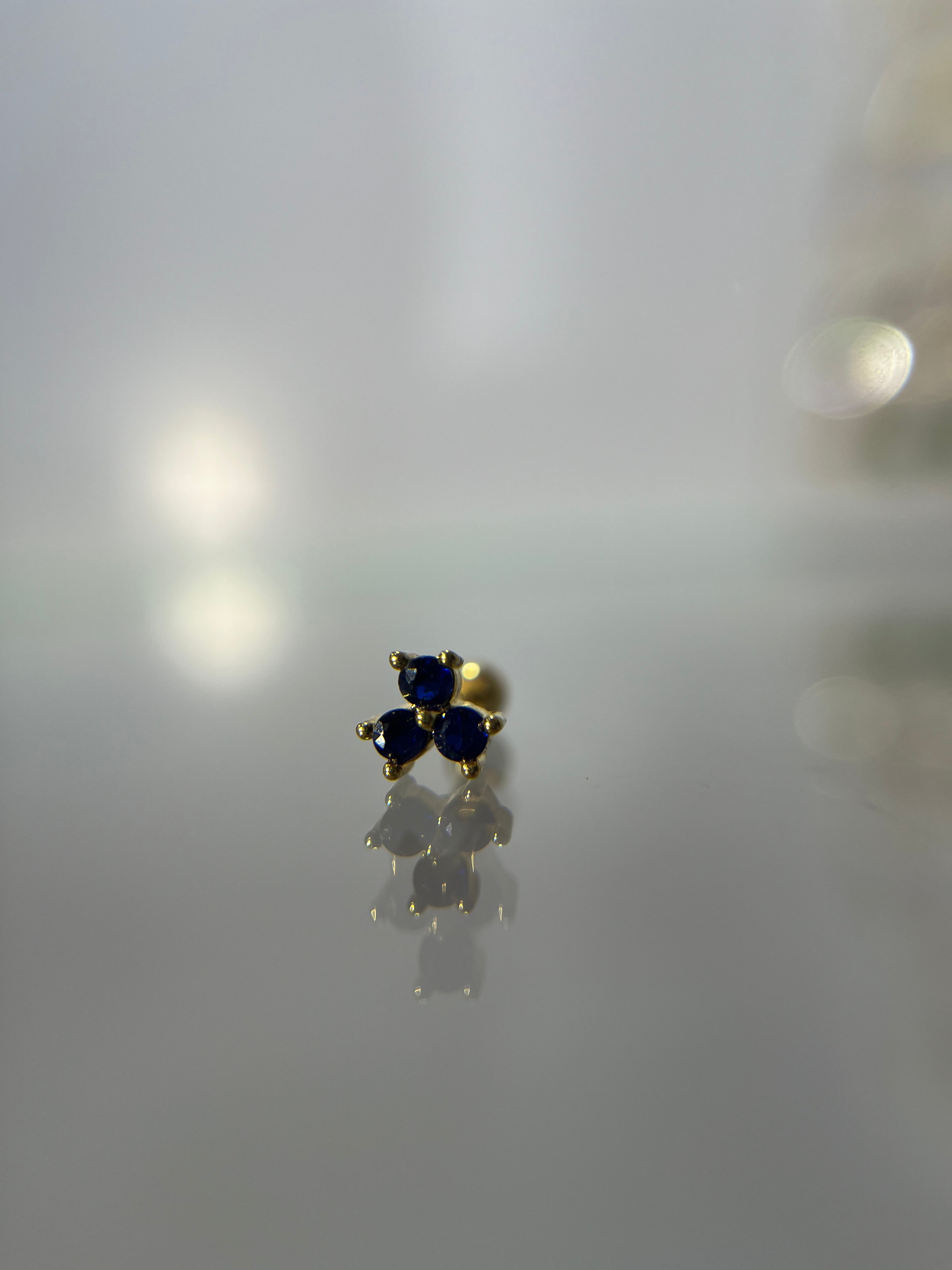 Piercings brillos azul (cierre esfera)