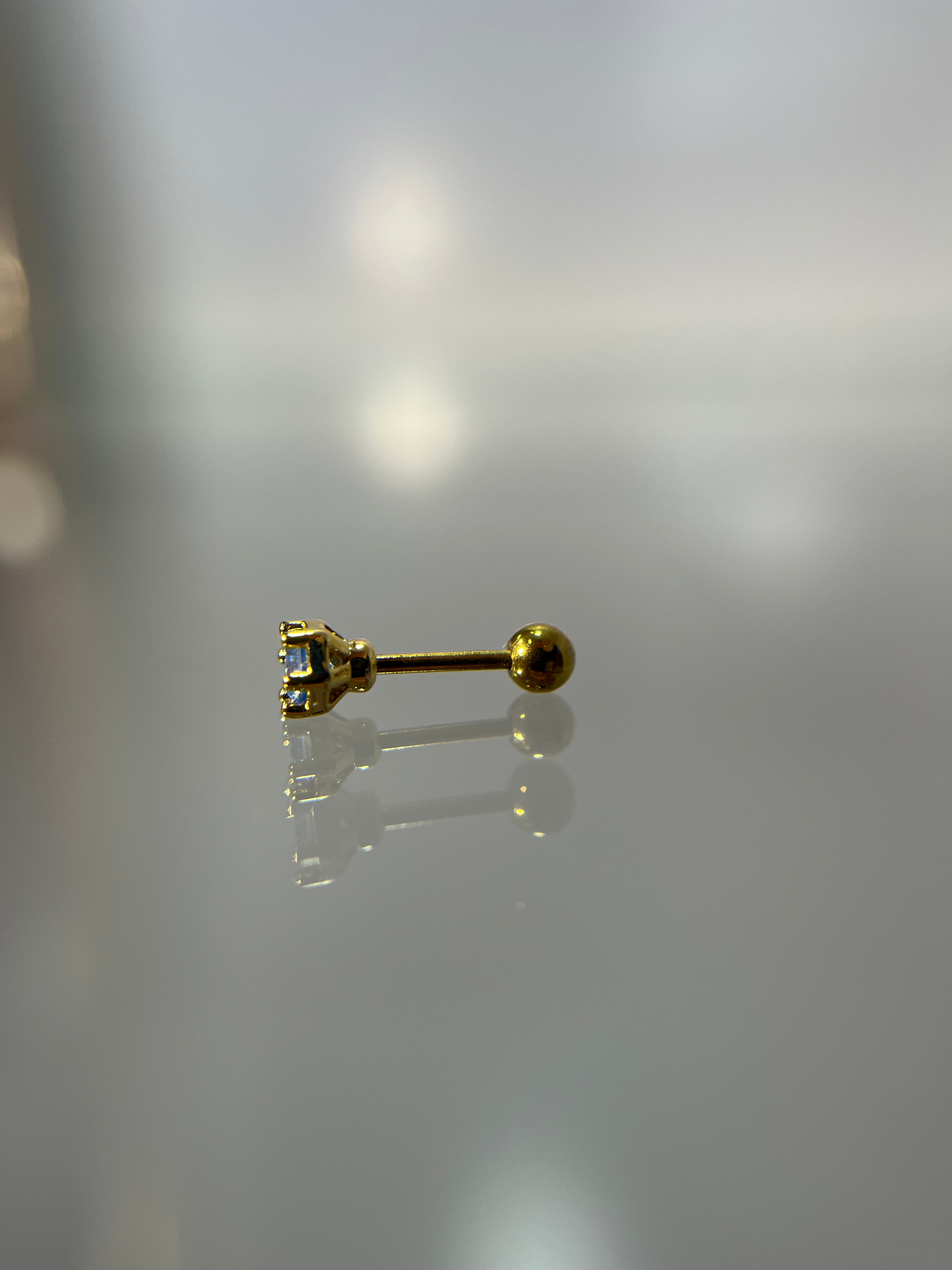 Piercings brillo celeste (cierre esfera)