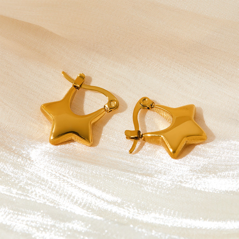 Pendientes de estrella dorados