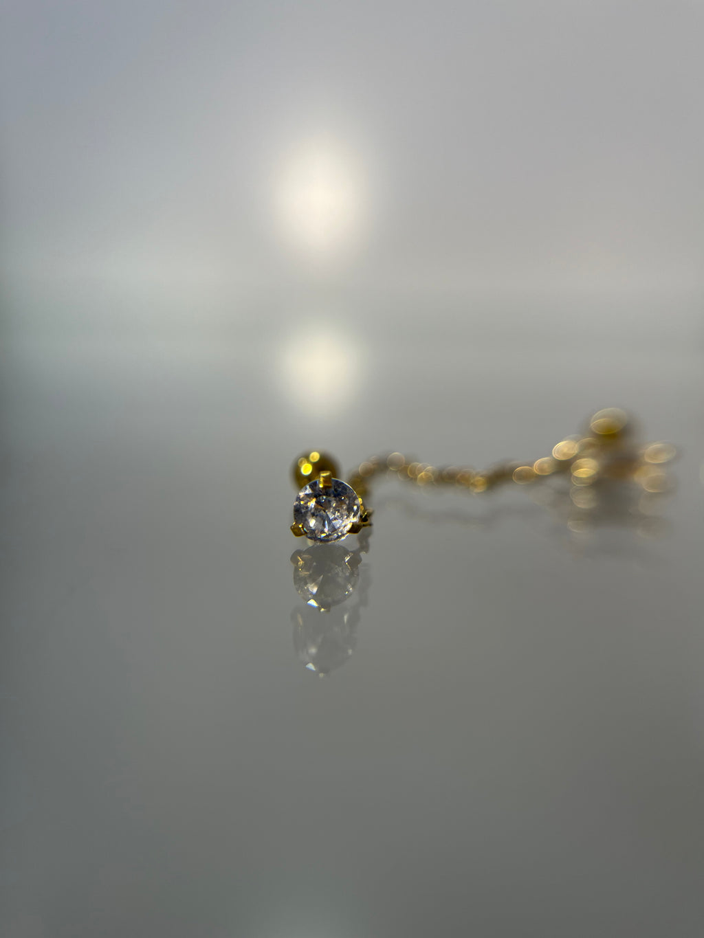 Piercings cadena diamante (cierre esfera)