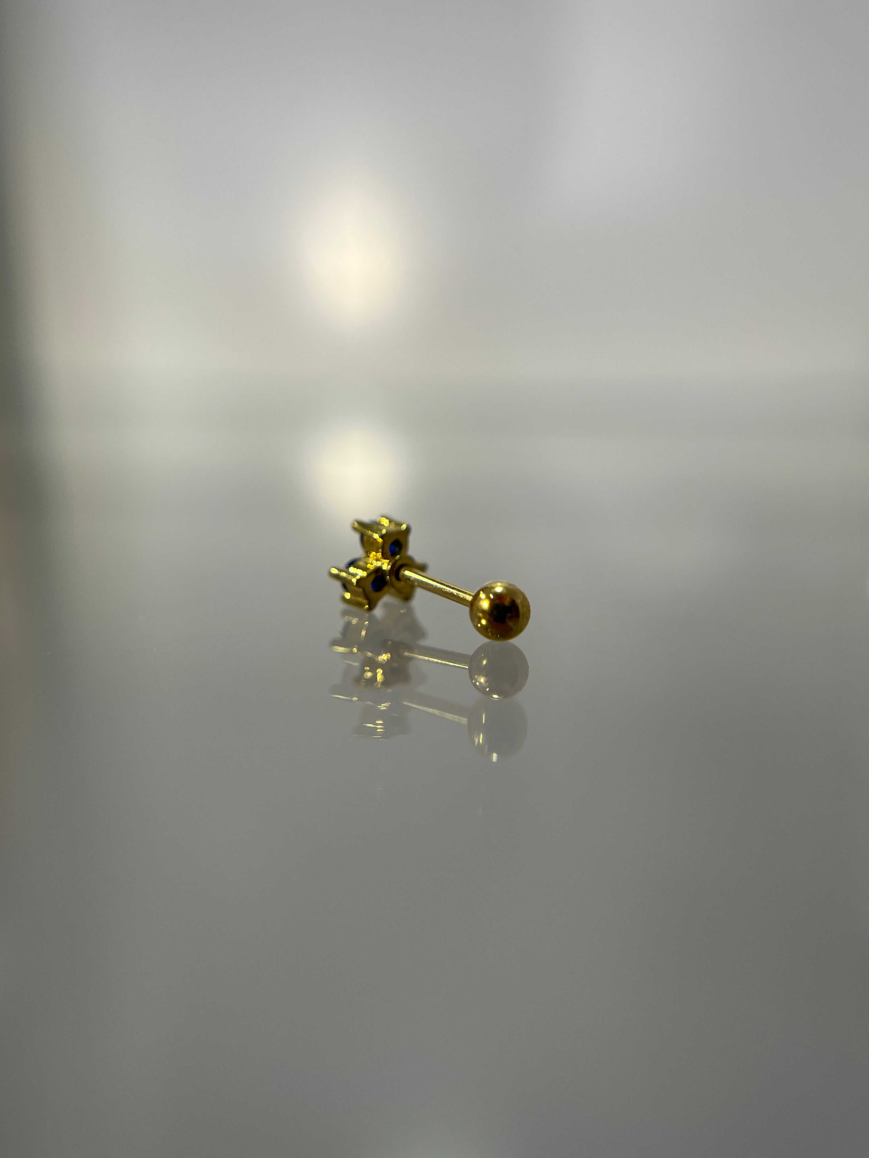 Piercings brillos azul (cierre esfera)