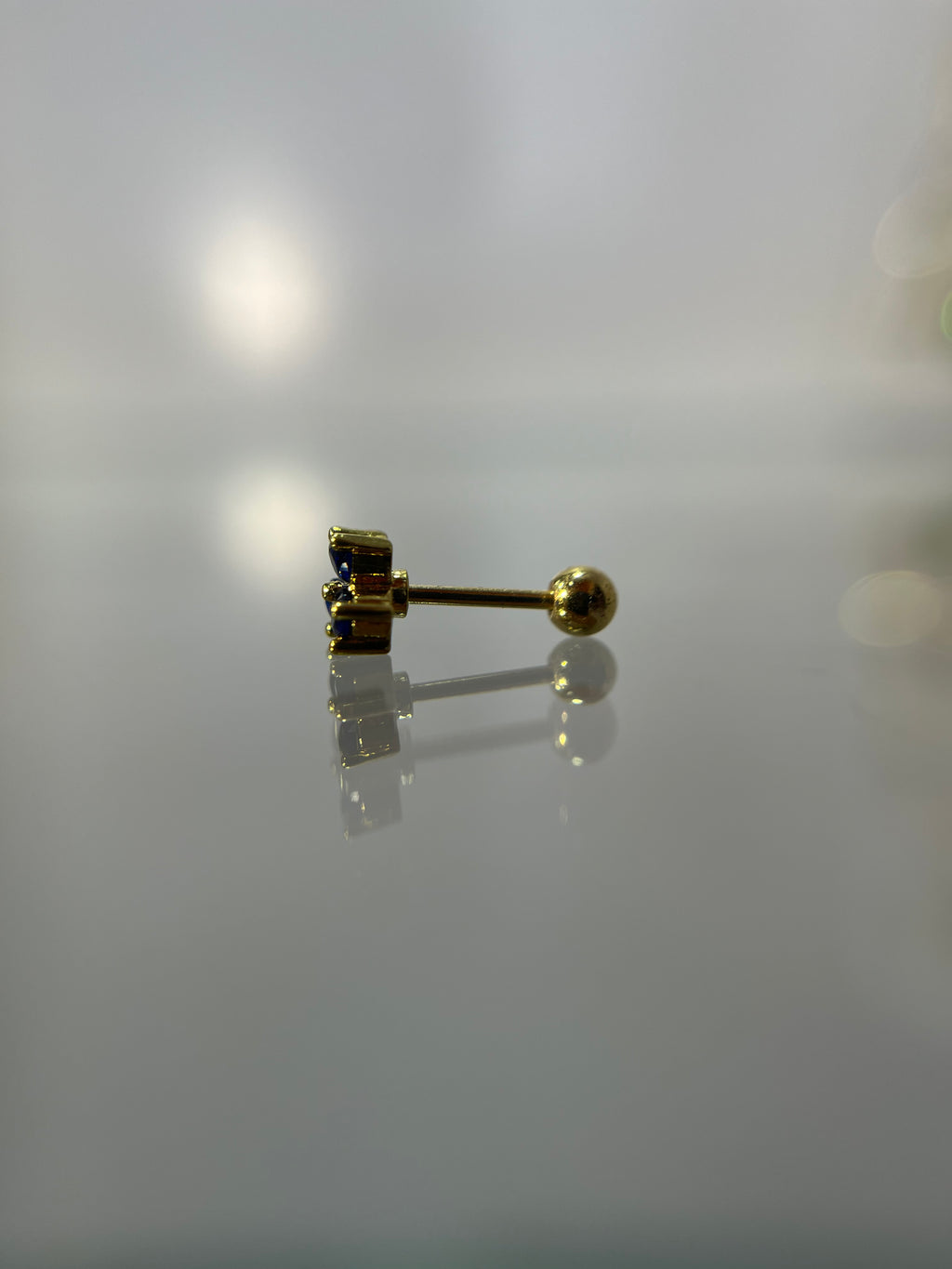 Piercings brillos azul (cierre esfera)