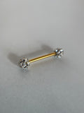 Piercings pezones esfera con diamante incrustado