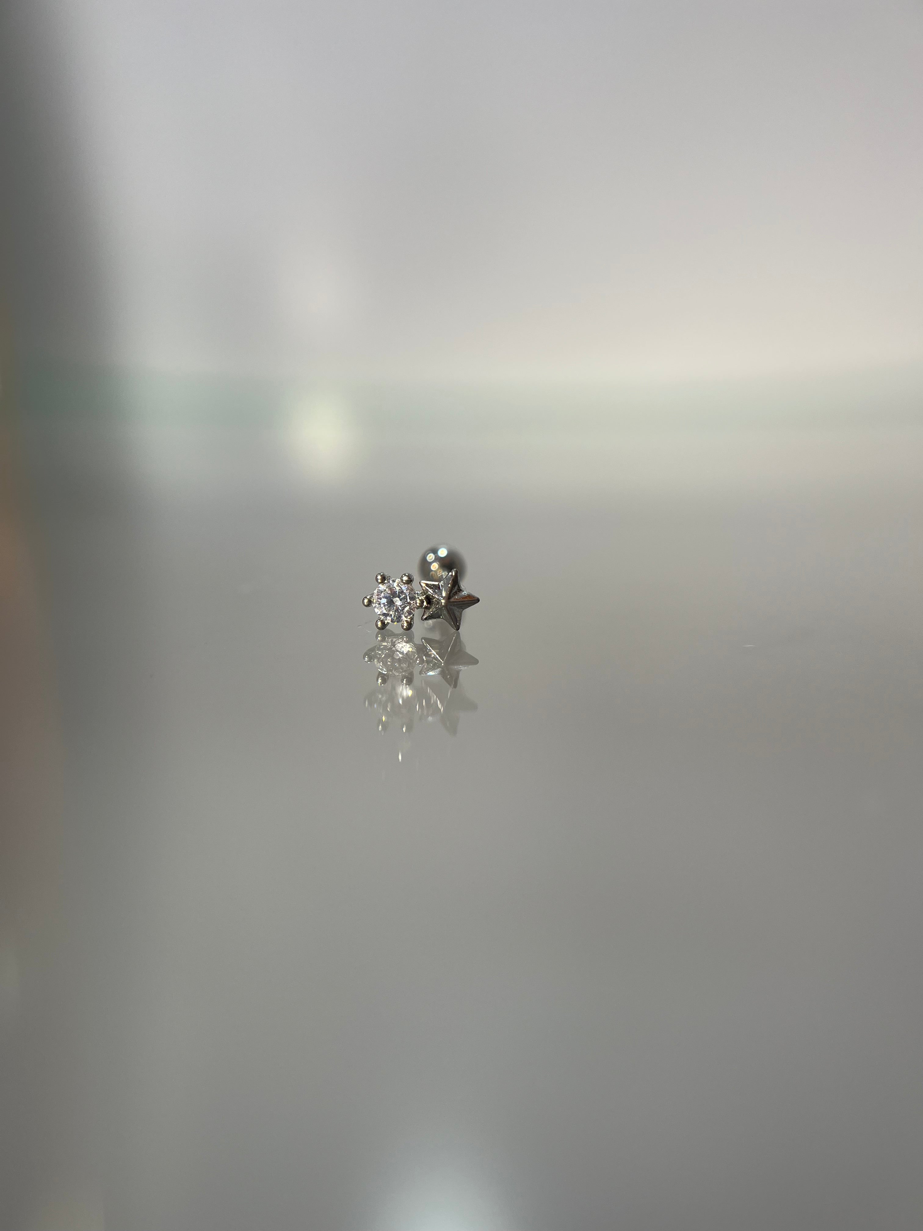 Piercings estrella (cierre esfera)
