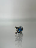 Piercing luna alada acero plateado (cierre plano)