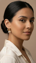 Argollas naturales con cristal blanco