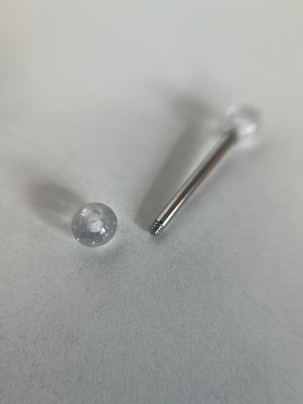 Piercings pezones esfera transparente