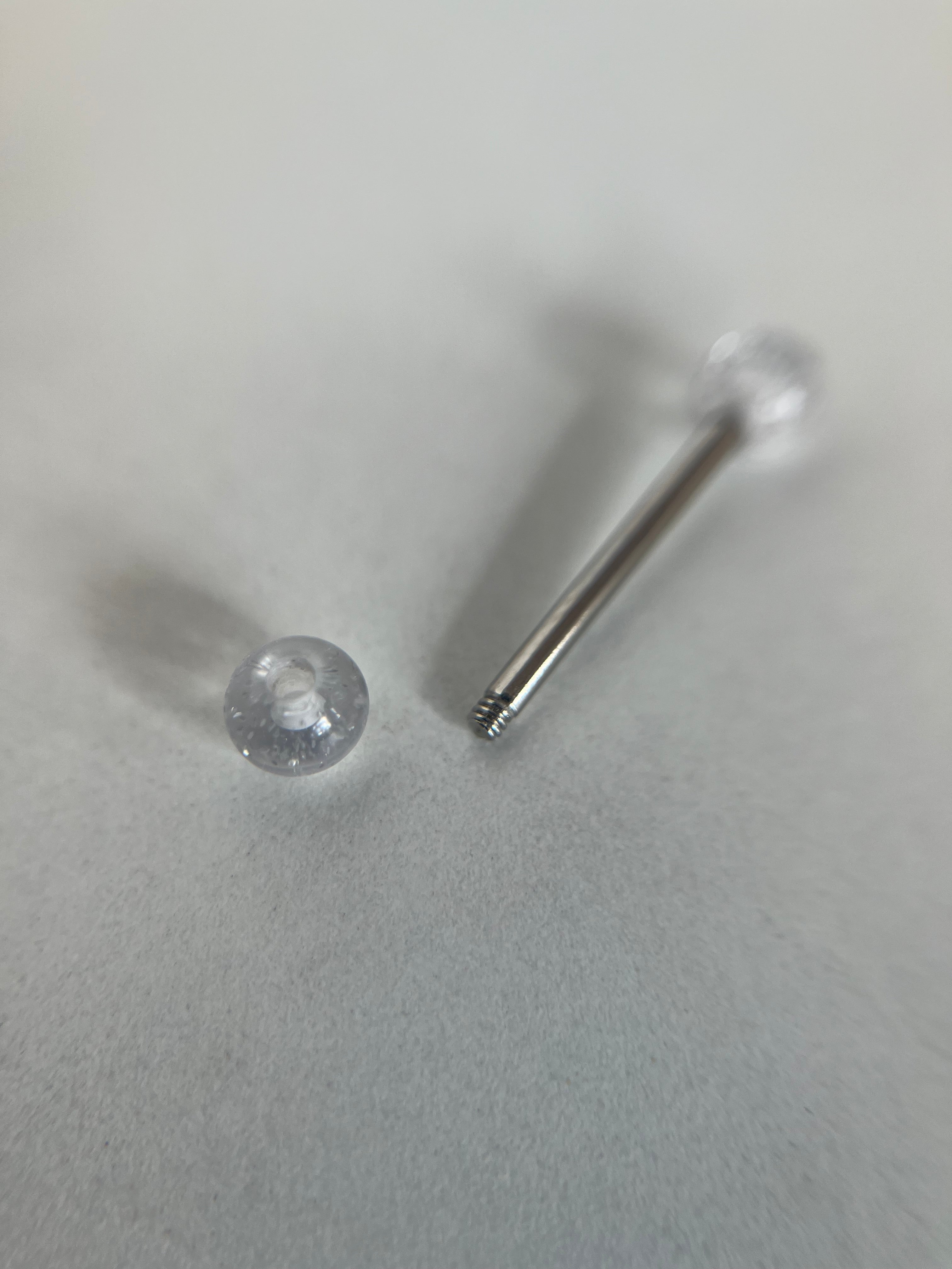 Piercings pezones esfera transparente
