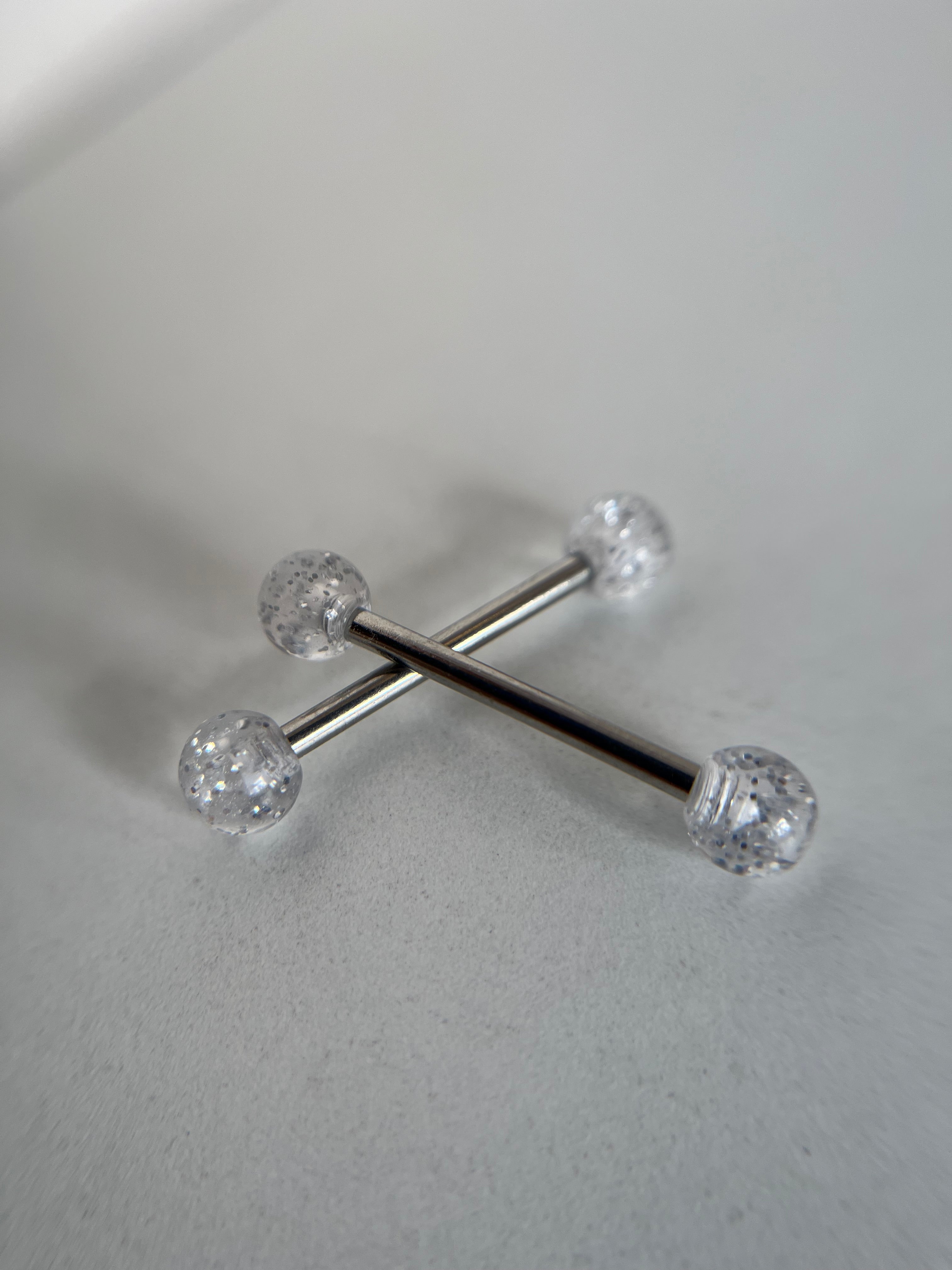 Piercings pezones esfera transparente
