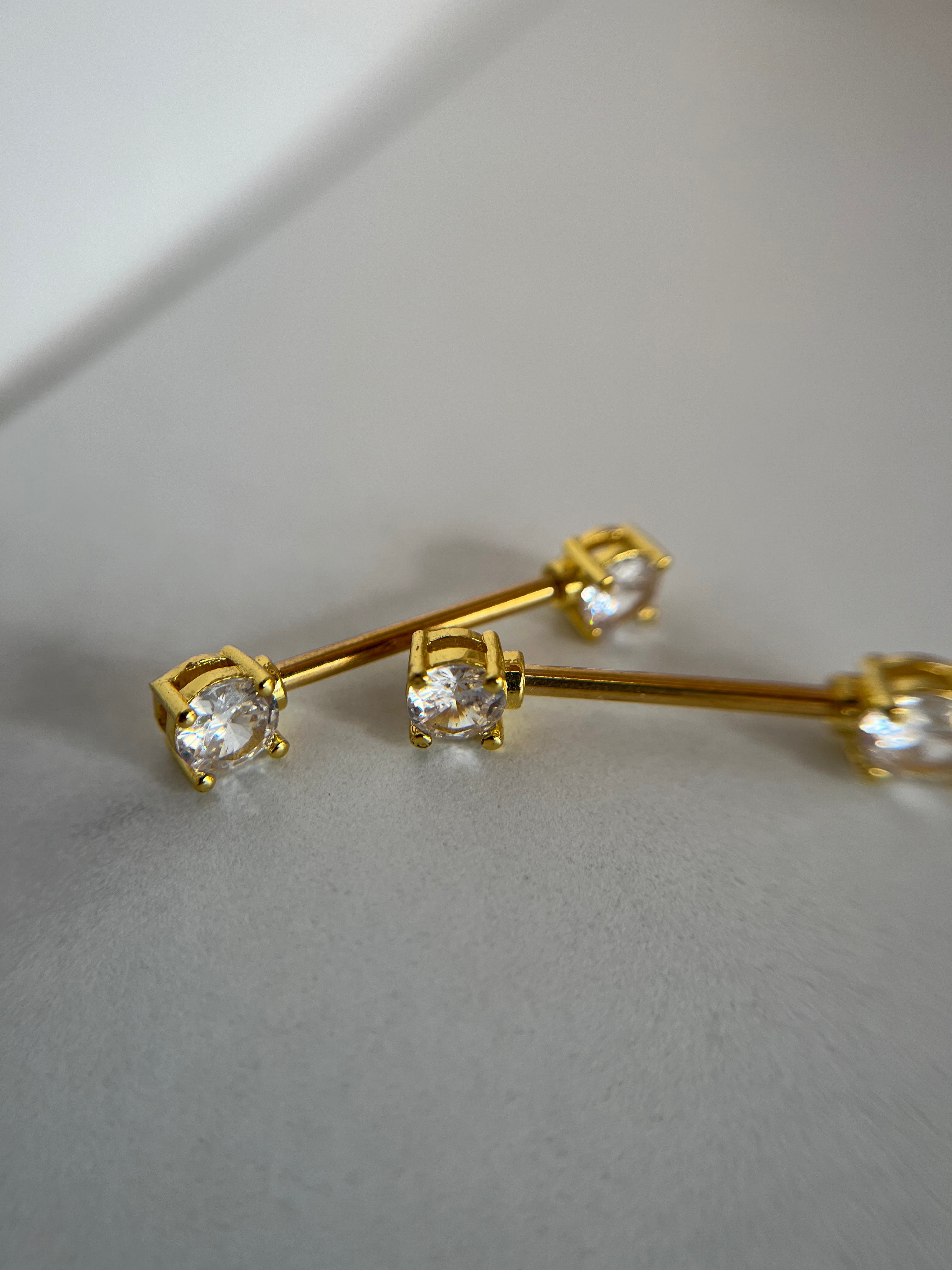 Piercings pezones diamante