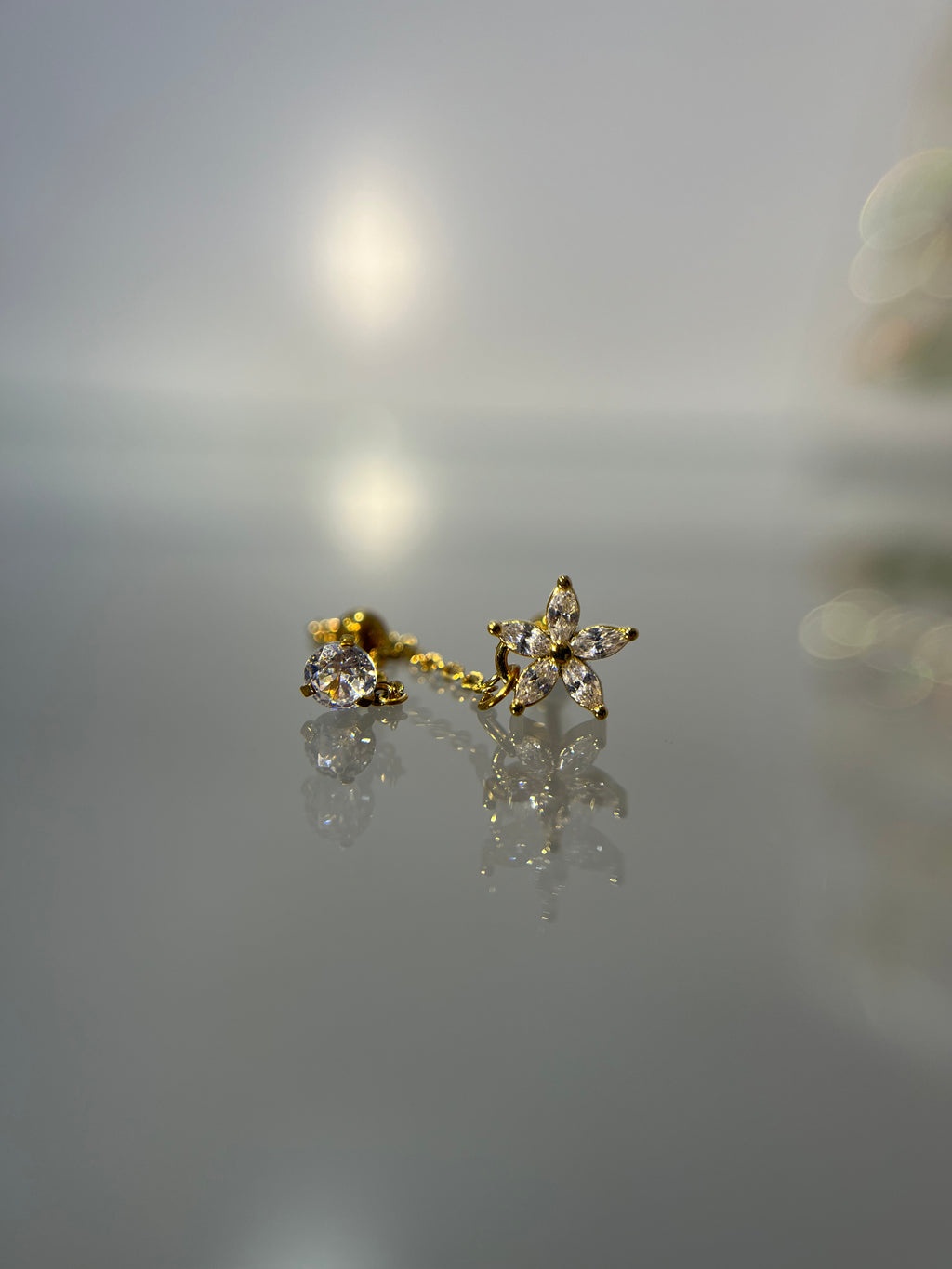 Piercings colgante flor (cierre esfera)