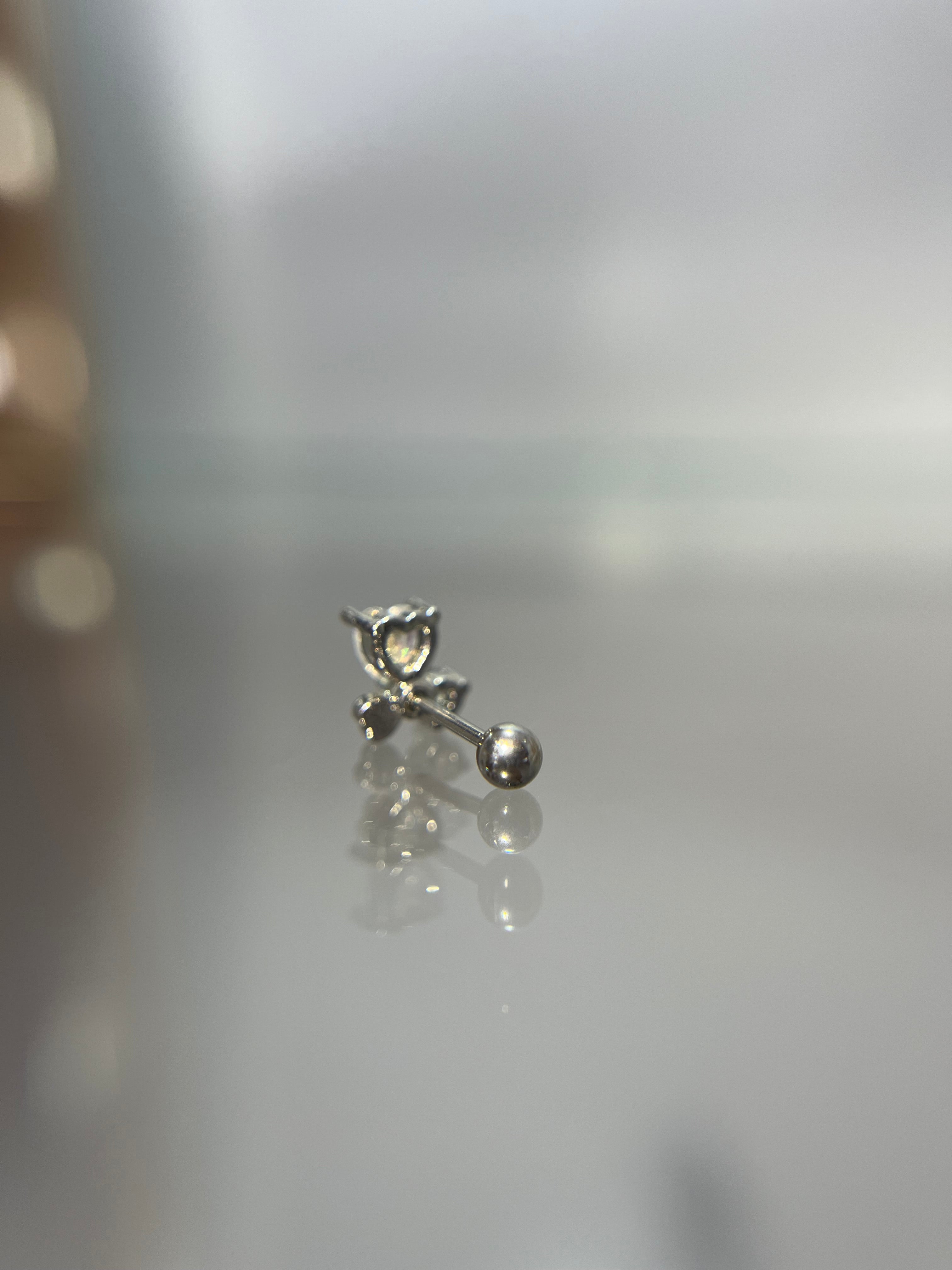 Piercings corazón (cierre esfera)