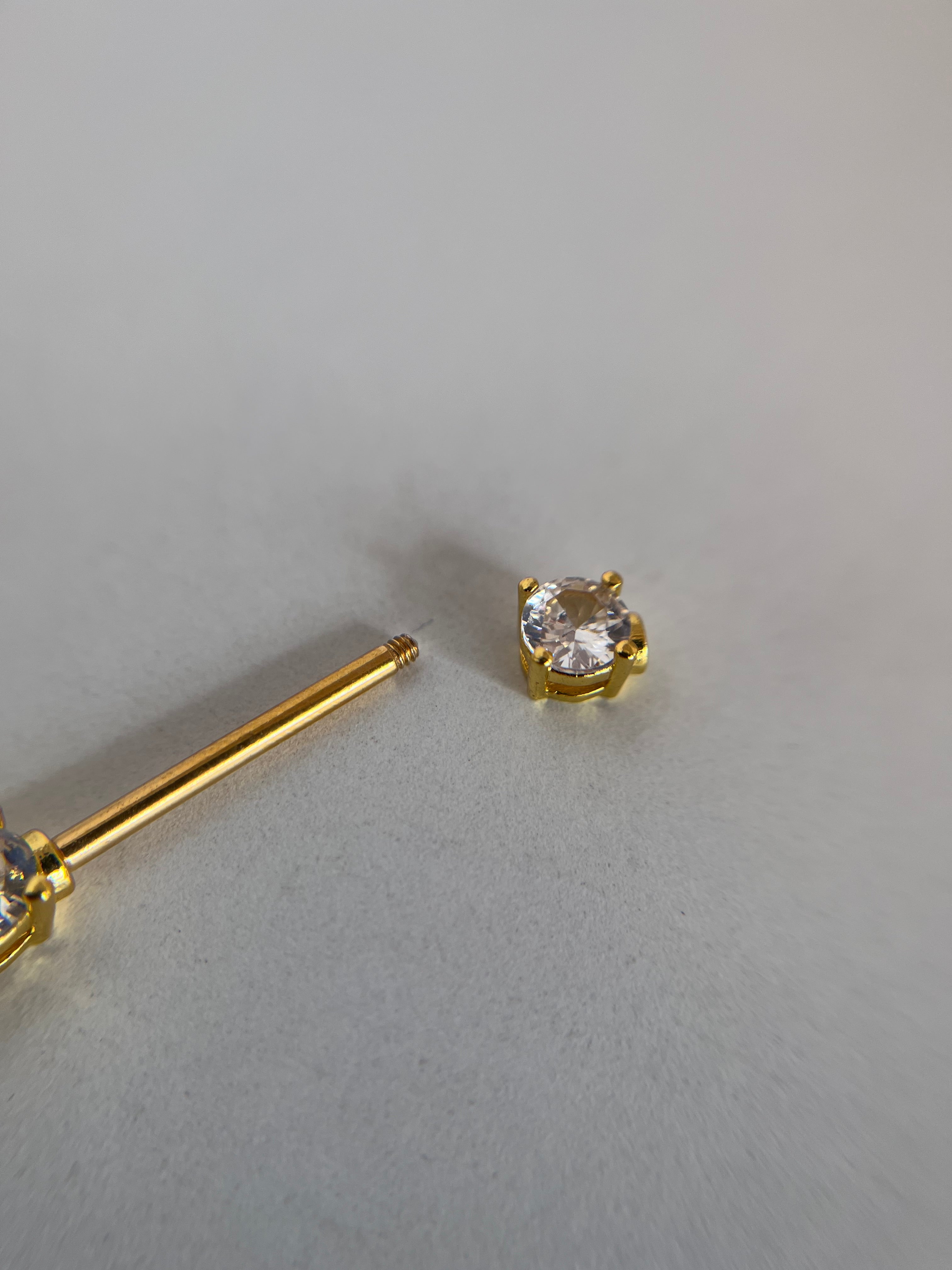 Piercings pezones diamante