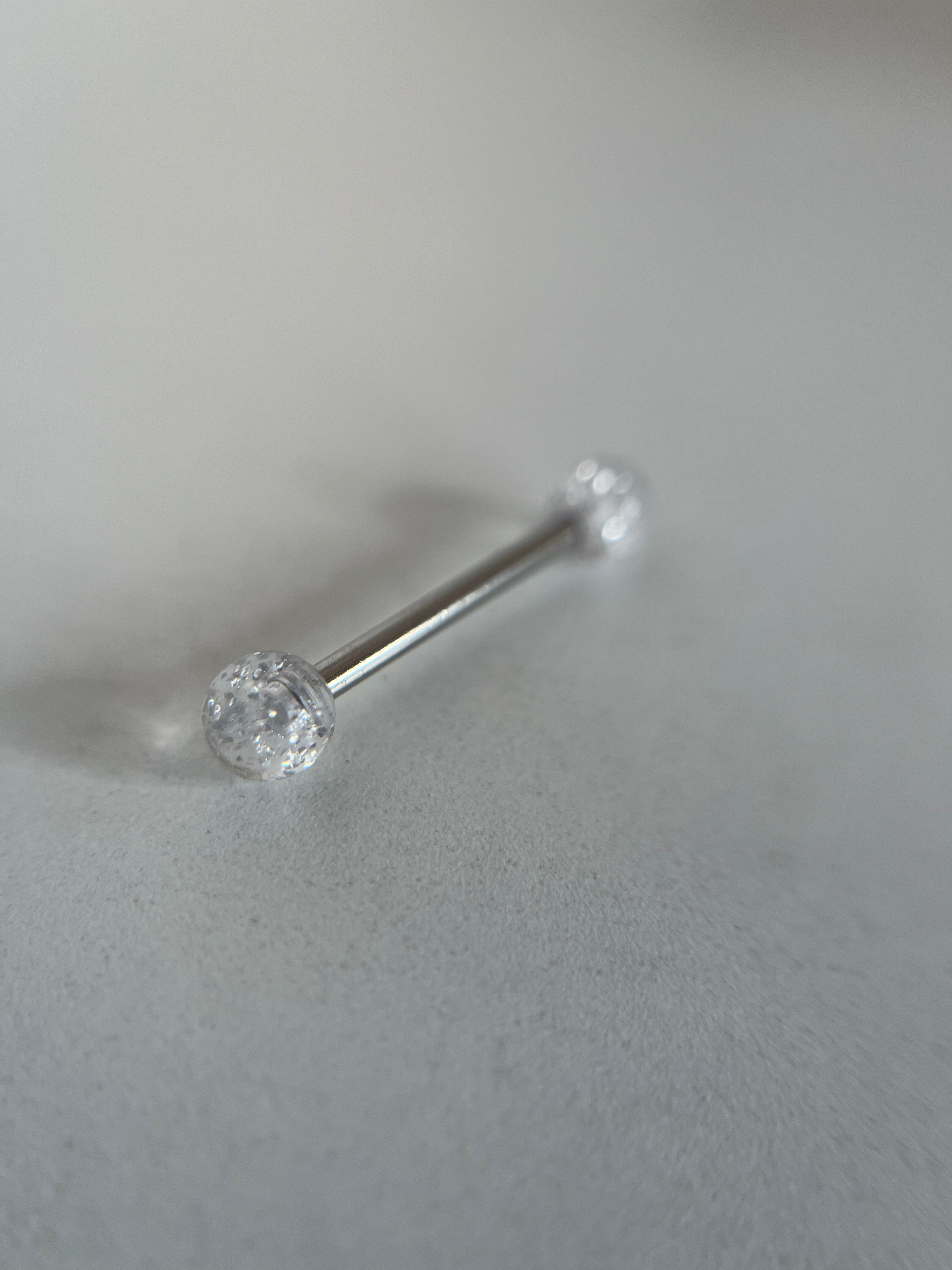 Piercings pezones esfera transparente