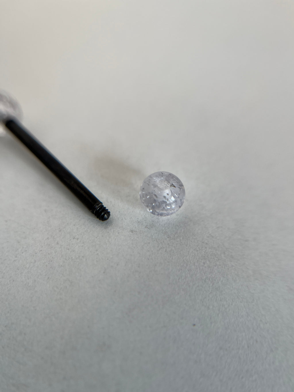 Piercings pezones esfera transparente