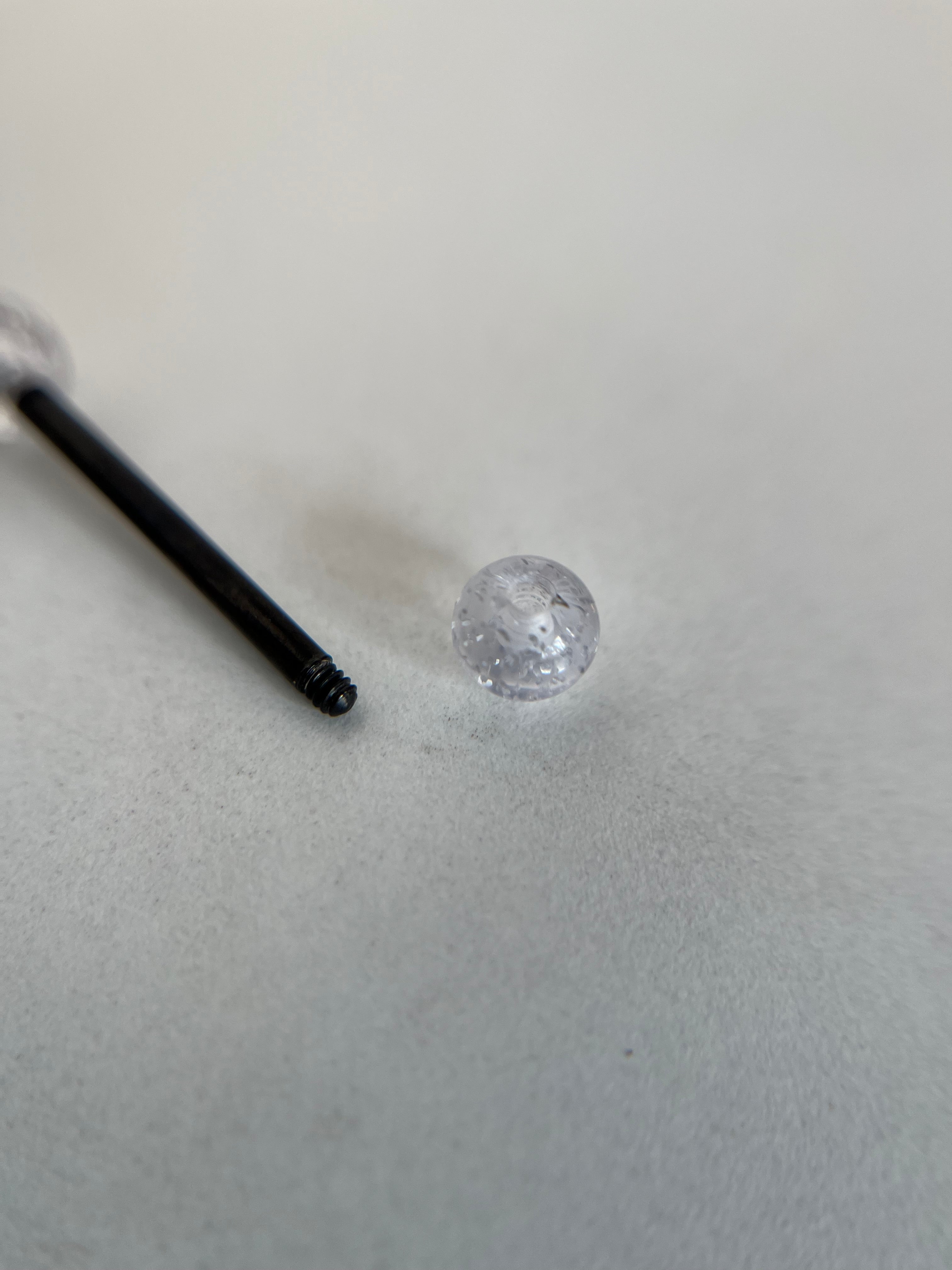 Piercings pezones esfera transparente