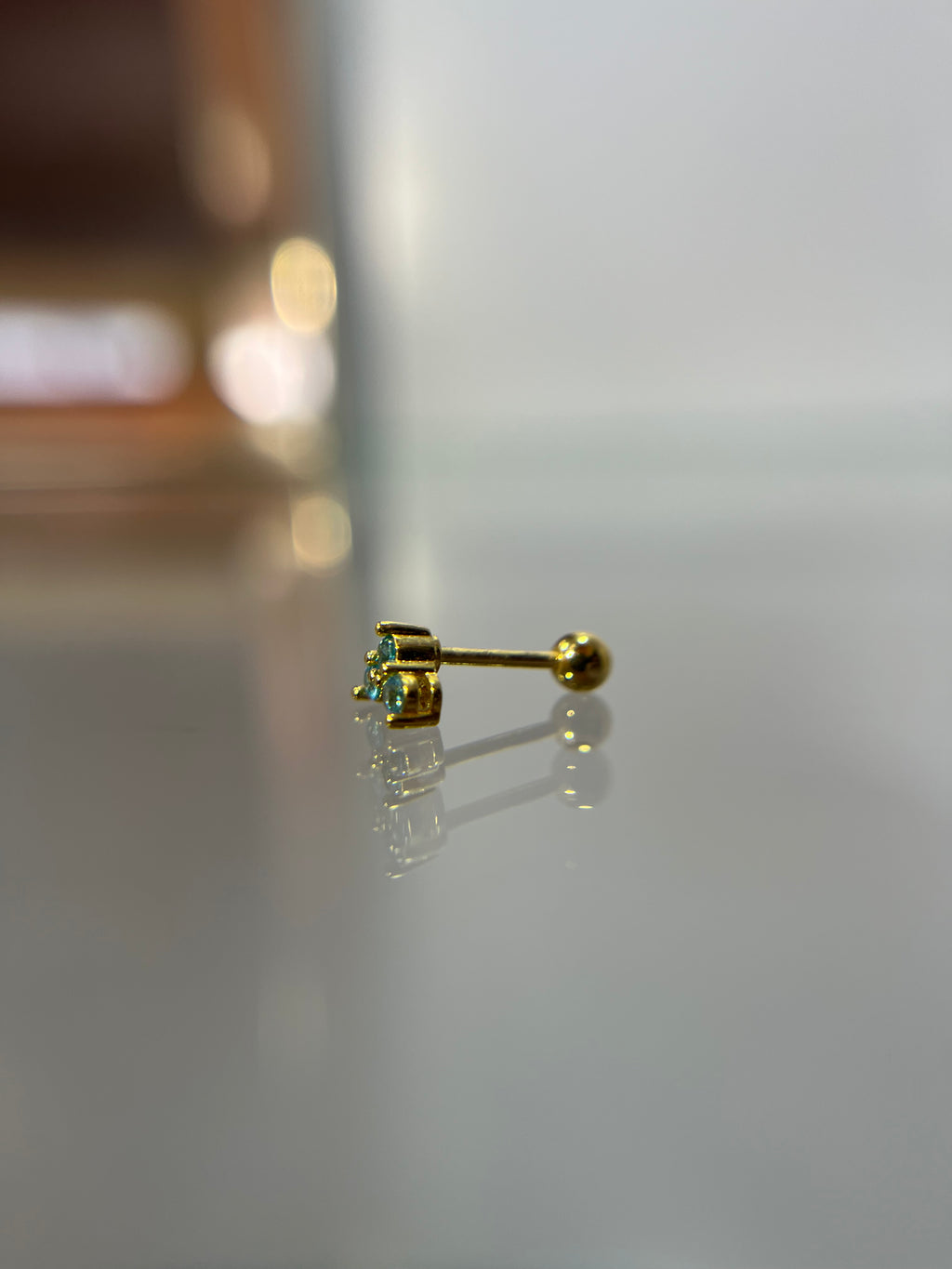 Piercings brillitos celeste (cierre esfera)
