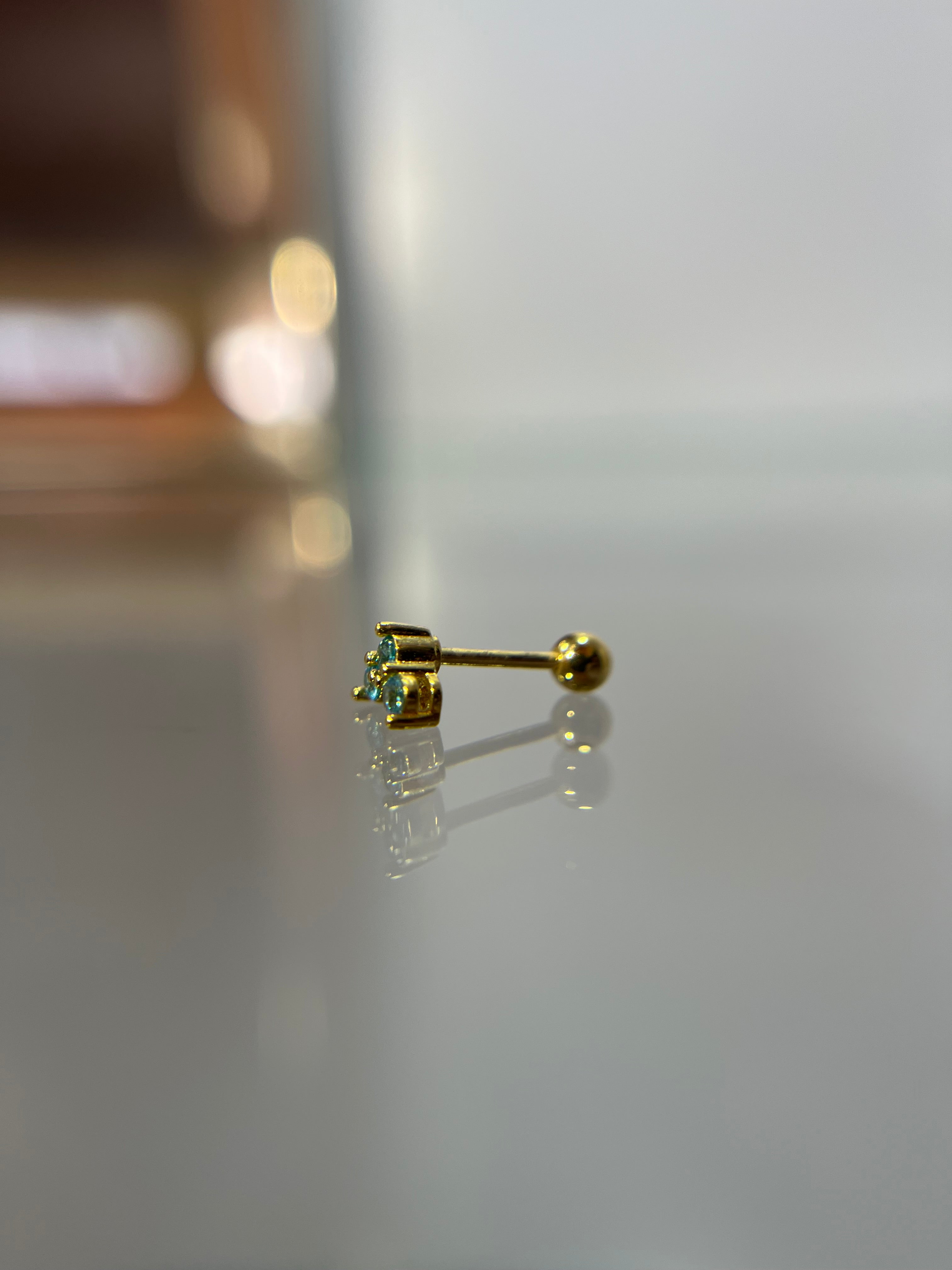 Piercings brillitos celeste (cierre esfera)