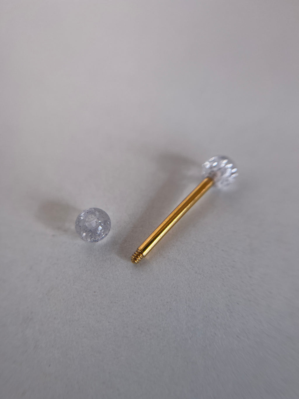 Piercings pezones esfera transparente