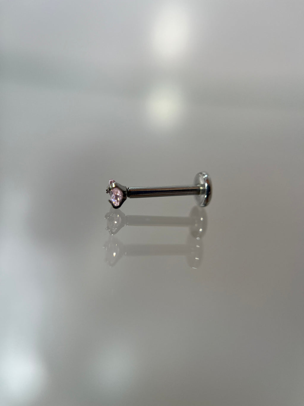 Piercing cristal rosa (cierre plano)