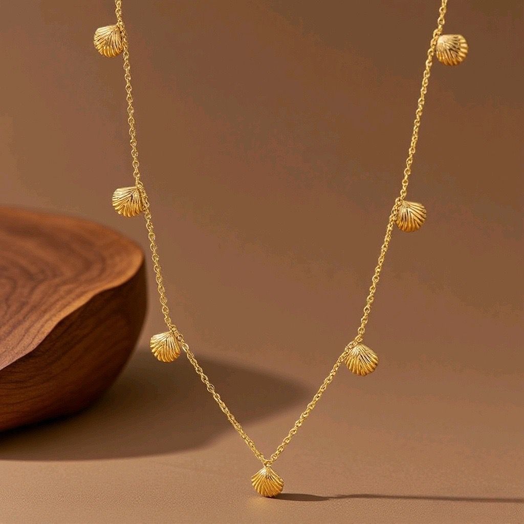 Collar de conchas dorado