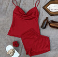 Pijama satín rojo